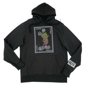 Disney Neff Collaboration Hoodie Adult Size M Black Big Logo Pullover Sweatshirt